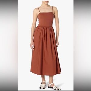 NWT The Drop Women’s Robyn Mixed Media Spaghetti Strap Dress Medium Burnt Henna